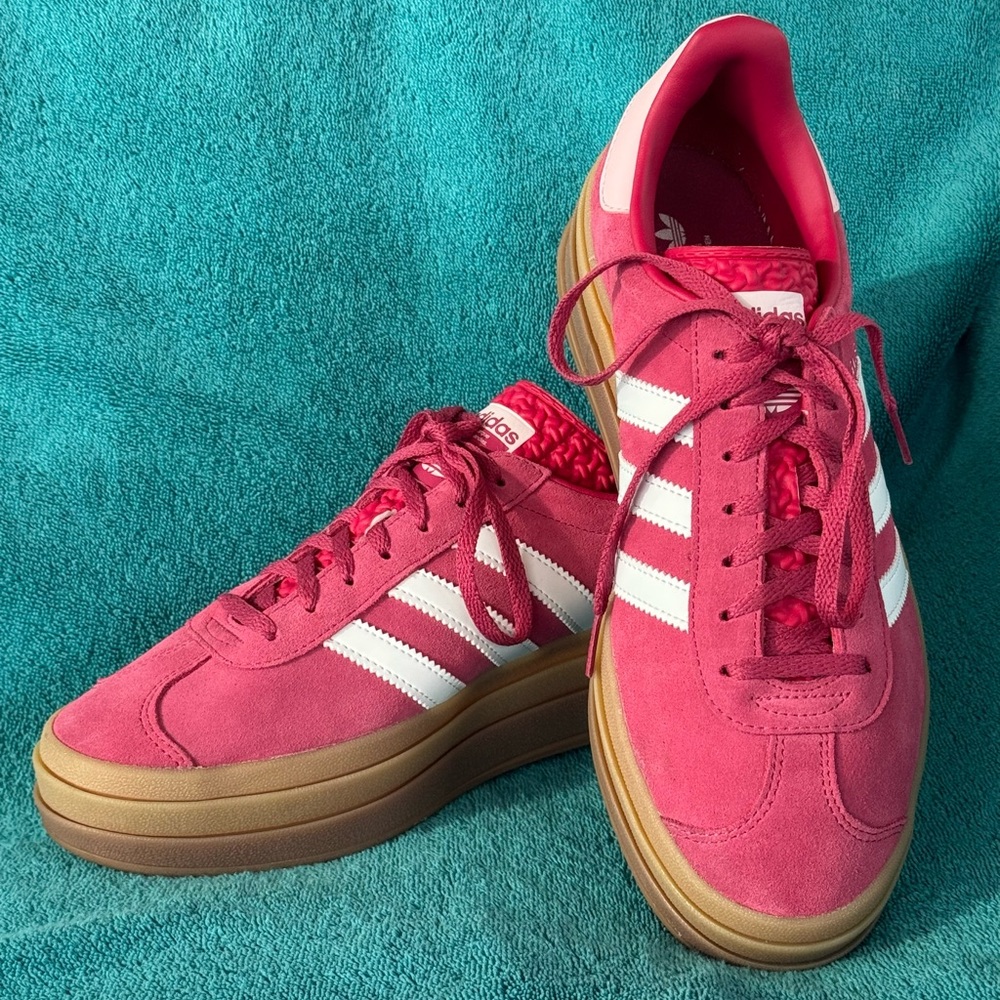 Women’s Adidas Gazelle Bold Platform Rare Wild Pink Suede Size 10